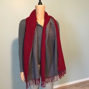 Grey & Red Scarf 6ft x 2ft